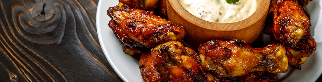 Barbequed chicken wings
